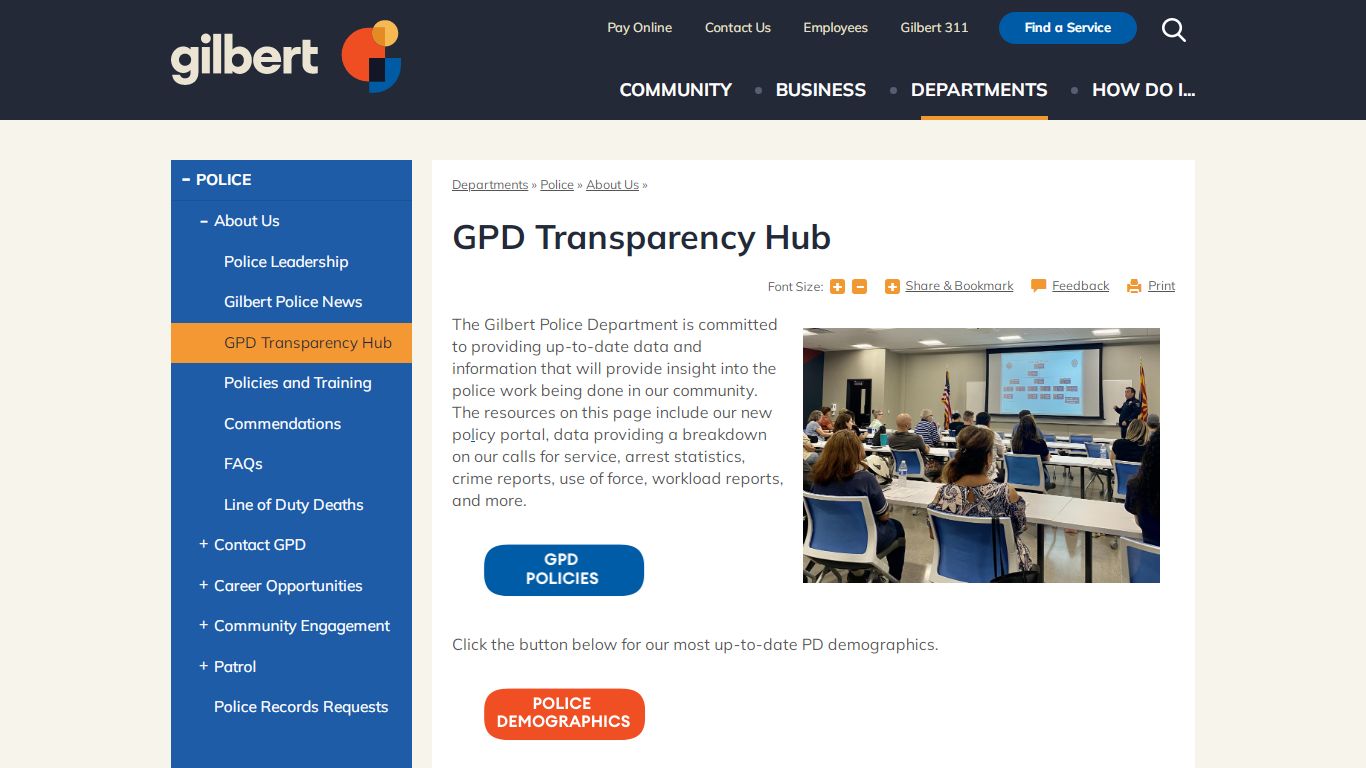 GPD Transparency Hub | Town of Gilbert, Arizona
